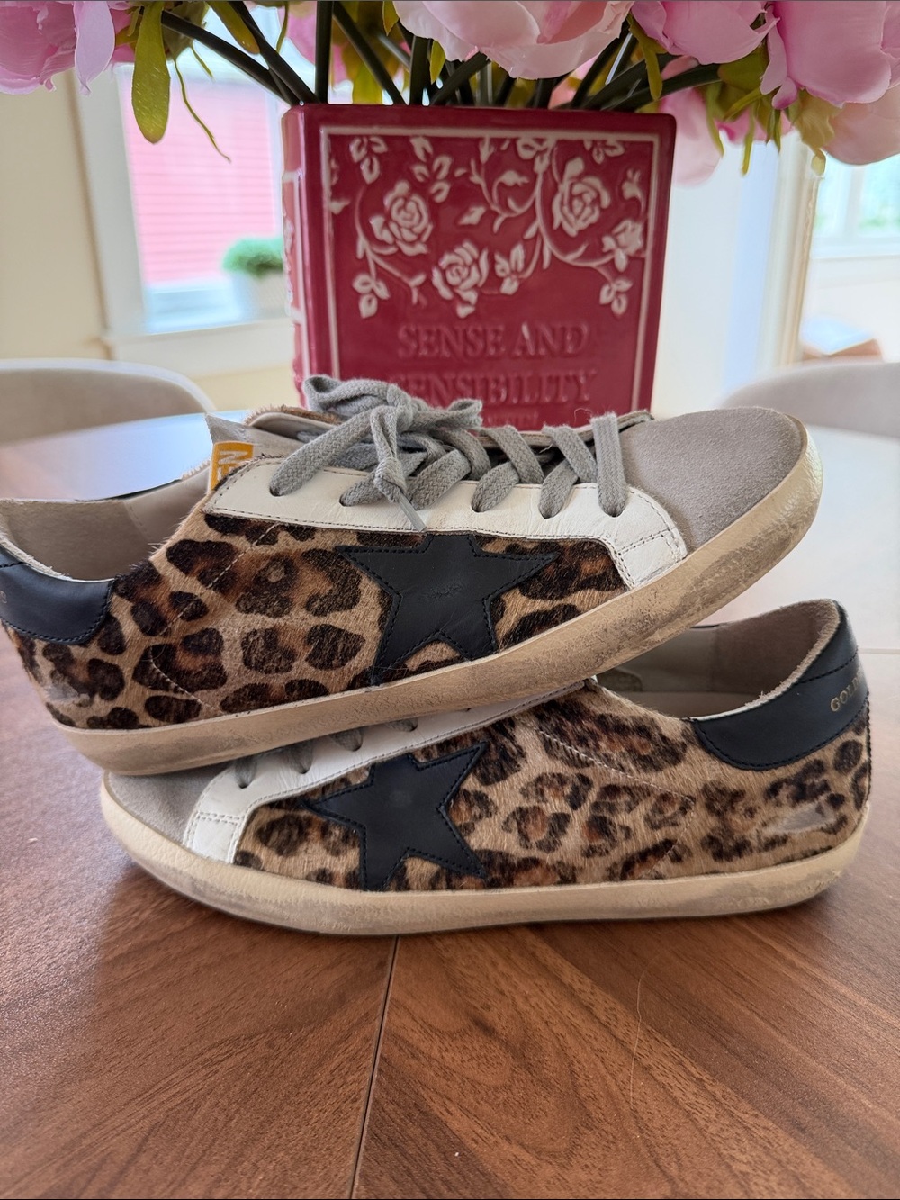 Authentic Golden Goose Superstars Leopard Calf Hair with Black Star 37/7